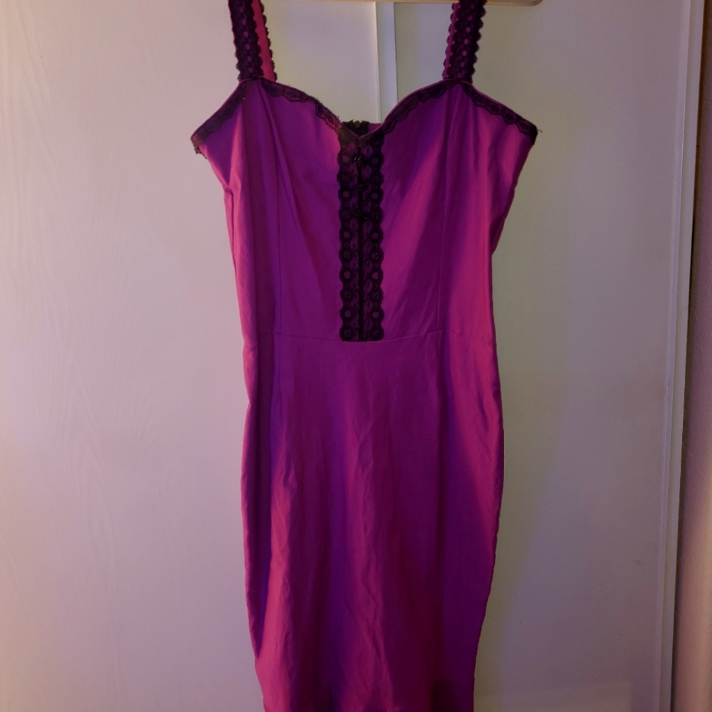 Purple and black switchblade stilleto dress size xl